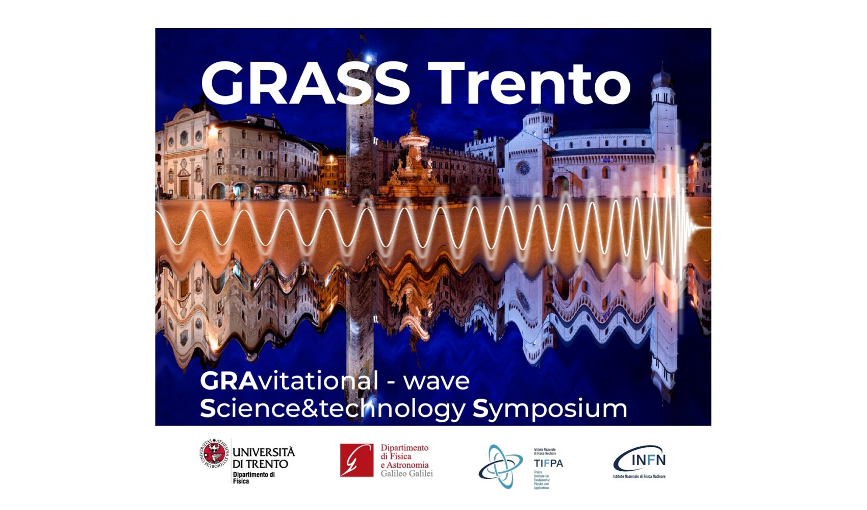 The poster of a GRASS Trento event, a gravitational-wave science and technology symposium.