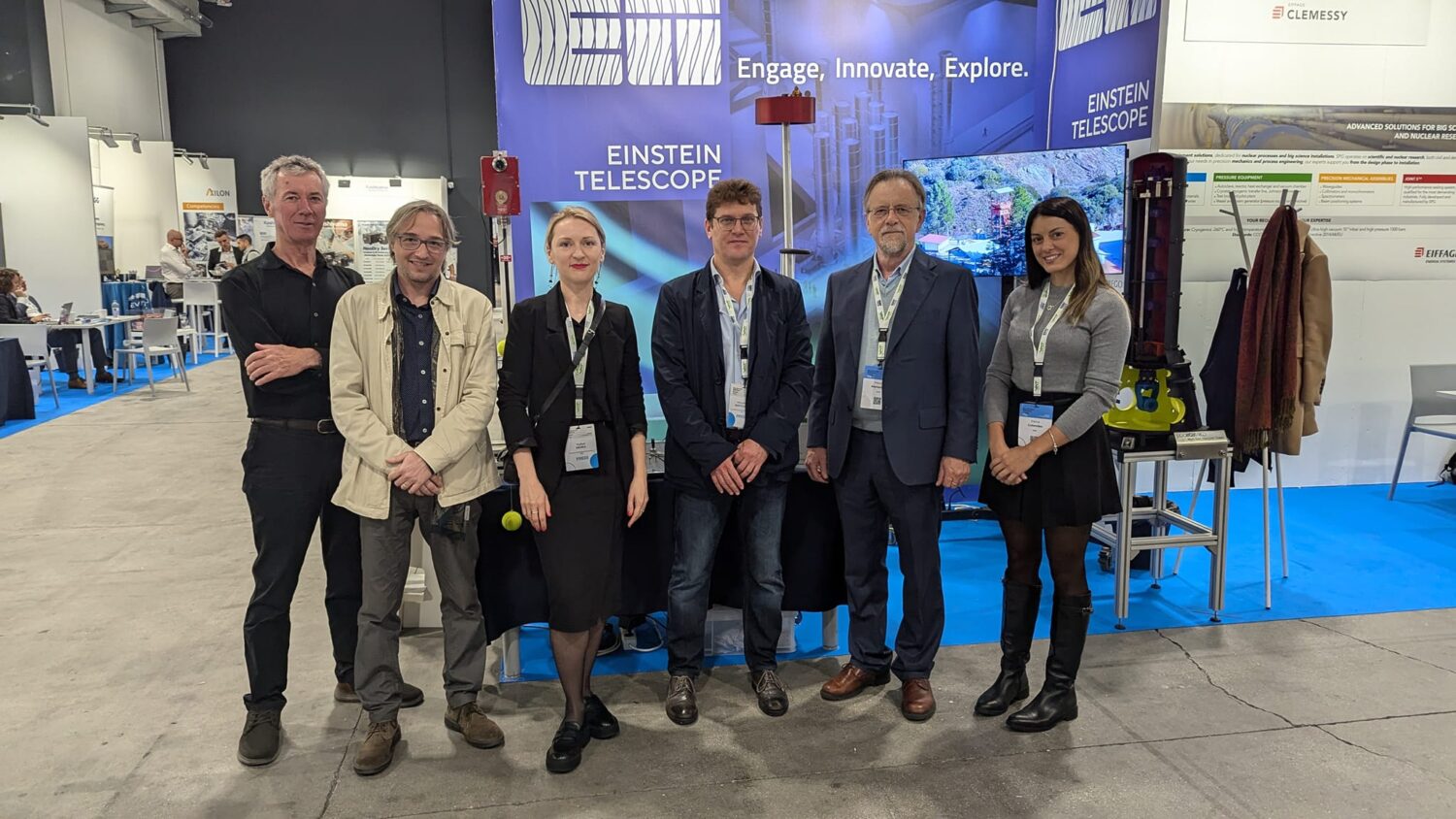 The photo shows a group of people posing for a photo during the BSBF meeting in Trieste 2024.