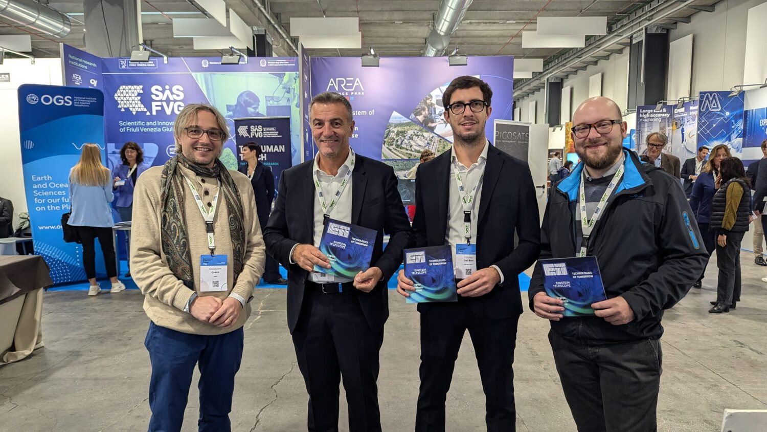 The photo shows a group of people posing for a photo during the BSBF meeting in Trieste 2024.